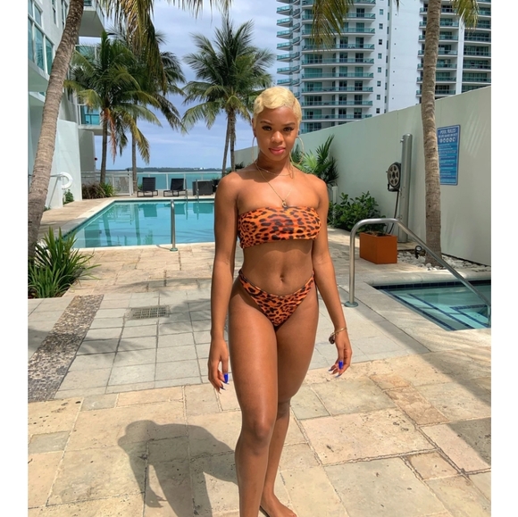 Tube top animal print cheeky bikini - Picture 3 of 3